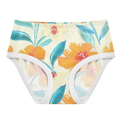 Funny Toddler Underwear Custom 2t Cotton Cute Panties Girl Floral Painted Flowers Kids Briefs Undies