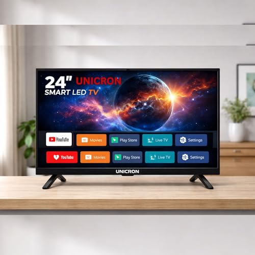 UNICRON 60 cm (24 Inches) HD Ready Smart LED TV | Android Smart TV | 1GB RAM & 8GB ROM | Built-in Wi-Fi | HDMI & USB Ports 9 41v+i2NH6vL