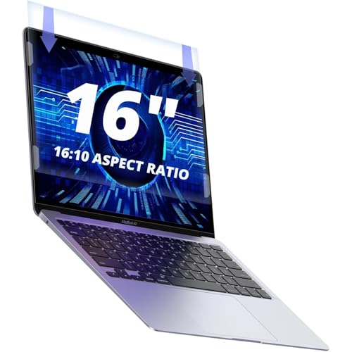 Image of Saco Easy Fix Premium Laptop Glossy Screen Protector 16 Inch Compatible with 2025 ASUS TUF A16 FA607NUG-RL189WS Series [16:10 Ratio], Removable, 9H Hardness, Glue Free