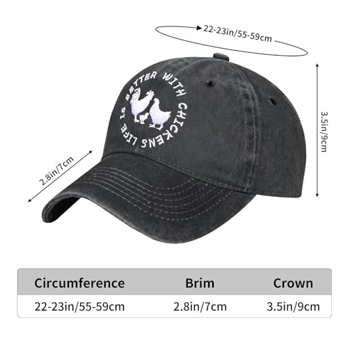 Image of Embroidered Baseball Cap for Women Men Vintage Adjustable Washed Distressed Denim Baseball Hat