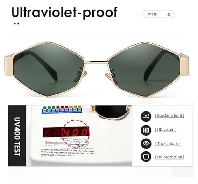 Image of Retro Hexagonal Sunglasses For Men & Women | Trending, Stylish & Durable Metal Frame Vintage 90s Sunglasses With UV 400 Protection Lenses