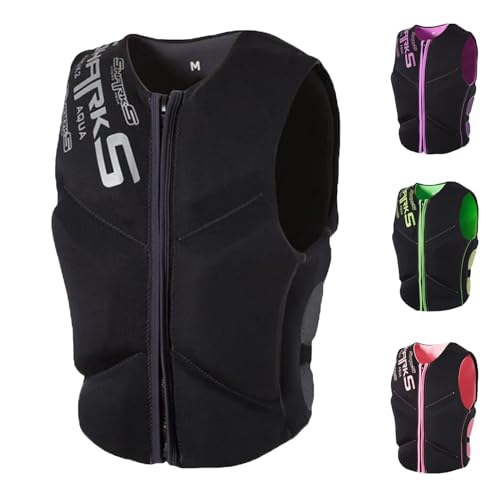 YAMNYSS Chaleco De Natación Profesional, Chaleco Salvavidas De Flotabilidad Anticolisión para Deportes Acuáticos para Adultos, Chaqueta para Pesca, Canotaje, Rafting,Negro,M