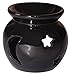 ABHANDICRAFTS Ceramic Essential Oil Burner – Handmade Wax Warmer for Aromatherapy & Fragrance – Ideal Gift for Mom – Elegant Home Décor for Living Room, Balcony, Porch, & Garden (Black)