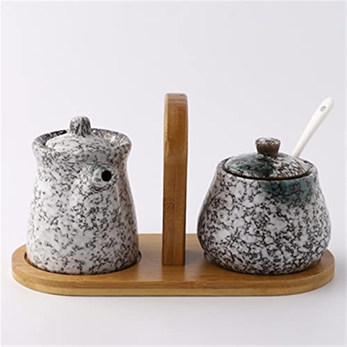 Aceiteras y Recipientes Juego de jarra de condimento japonés creativo Set de salsa de soja Pottilla de vinagre de vinagre for hogar suministros de cocina de salina de aceite combinación de tanques Dos