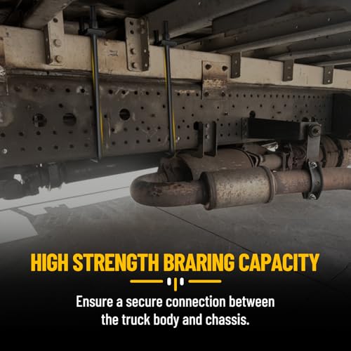 Image of 16 Inch Square Bend U-Bolt Kit for Truck Chassis | Heavy-Duty Steel Suspension Leaf Spring U Bolts with 6 Inch Tie Plates
