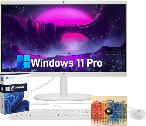 HP All in One Desktop Computer PC, 21.5″ FHD Display, 8 GB RAM, 512 GB SSD, Intel Celeron J4025, Webcam, Wi-Fi 6, Bluetooth, HDMI, Windows 11 Pro, w/cefesfy Accessories