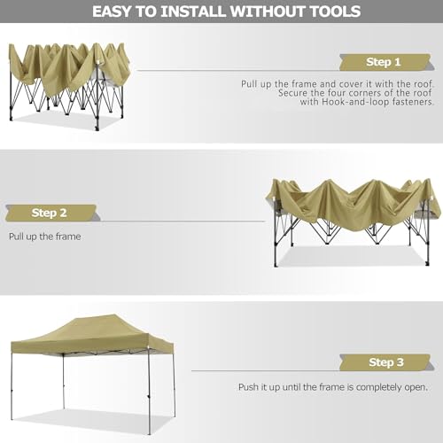 Image of COBIZI 10x15 Heavy Duty Pop Up Canopy Tent with 4 Sidewalls, Yellow