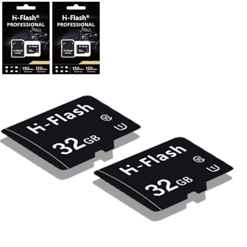Paquete de 2 tarjetas micro SD de 32 GB con adaptador de tarjeta SD, tarjeta de memoria UHS-I Clase 10 A1, tarjeta TF, velocidad de lectura de hasta 60 MB/s, (2 x 32 GB) tarjeta micro SD de 64 GB para