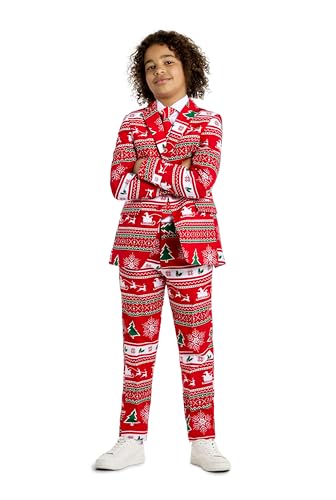 OppoSuits Niños Men Suit Juego de Pantalones de Traje de Negocios, Winter Wonderland, 2