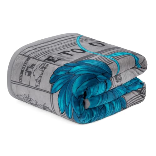 Image of Signature All Season Double Bed Blanket | Super Soft Plush, Lightweight & Cozy | 220 x 240 cm | 2.5 kg | Multi-Color Vibrant Print | Ideal for Winter, AC Use & Gifting (Azure Grace Modern)