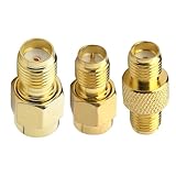 leeyovk SMA RP-SMA 変換コネクタ3個セット｜SMAオスからRP SMAメス & RP SMAオスからSMAメス & SMAメス - SMAメス｜低損失 RF同軸アダプタ｜無線機・アンテナ・WiFiルーター・FPVドローン対応（F型プラグには非対応）（3個セット）