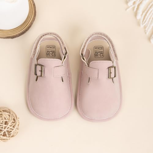 Image of KIDSUN Baby Boys Girls Sandals Adjustable Lightweight House Home Slippers Non Slip Newborn Prewalk First Walk Shoes