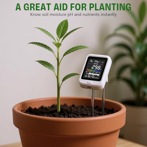 Image of HASTHIP 6-in-1 Soil Tester, High Precision Dual Pin LCD Soil Tester for Humidity, Fertility, Moisture, pH, Temperature & Sunlight Intensity, Ideal for Gardening, Greenhouse, Farming