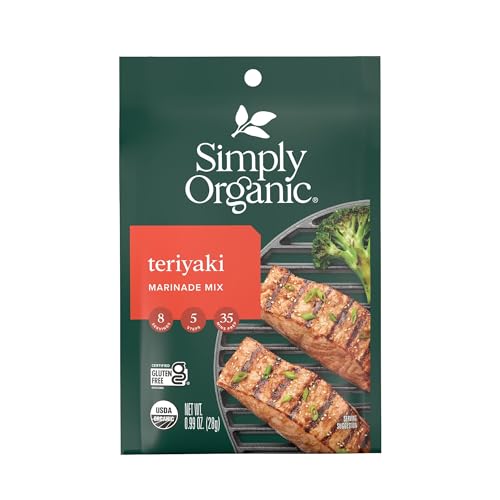 Simply Organic Teriyaki Marinade Mix - Certified Organic, Gluten Free, Kosher | 0.99 Ounce (Pack of 1)