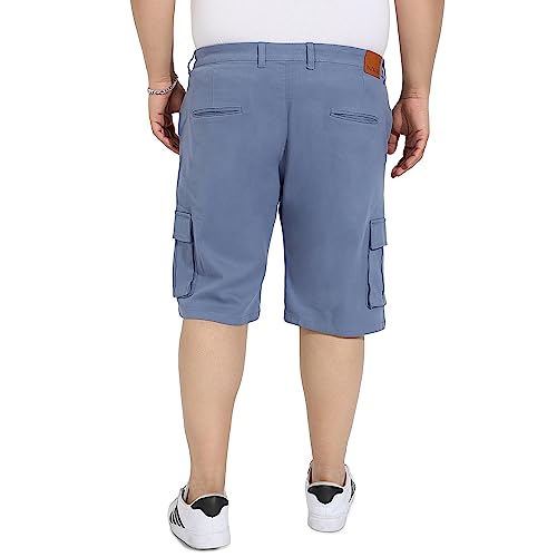Image of Instafab Plus Men's Cargo Shorts for Casual Wear | 6 Pockets | Plus Size Fit | Button Closure | Cotton Poly Cargo Shorts Crafted with Comfort Fit for Everyday Wear
