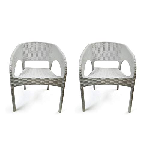 Image of Cello Kraze Chair Set Pack of 2 - White | Strong and Durable | Easy to Clean | Chair for Living Room, Bed Room, Kitchen, Office Room, Outdoor | 3 Years Warranty