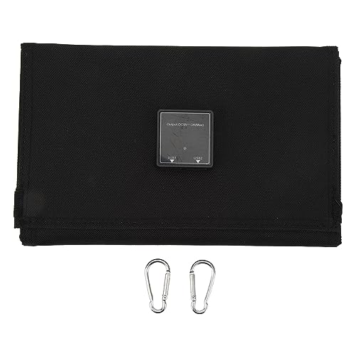 Solar Folding Bag,30W 5V Solar Power Folding Bag,Portable Solar Panel Charger with Dual USB Output,for Outdoor Camping Hiking Emergency Charging-Black