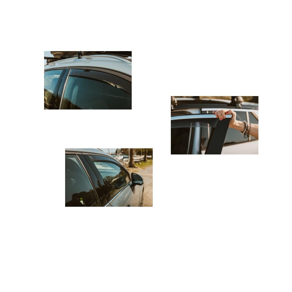 COMPATIBILE CON Fiat 500 (Escl. tetto vetro/Without glass roof) 3P dal 2007 in poi (19.300) COPPIA DEFLETTORE ANTIVENTO PER ARIA E PIOGGIA FINESTRINO VETRO ANTERIORE PER AUTO
