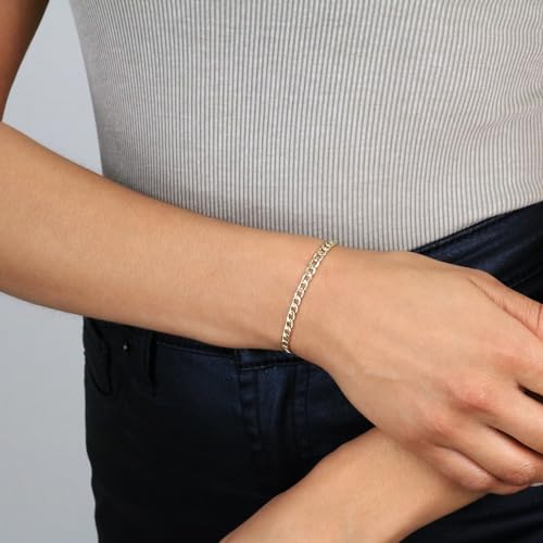 Nuragold NG10YCBH100-8.5 10K Yellow Gold 4.5Mm Cuban Curb Link Chain Bracelet thumb #2