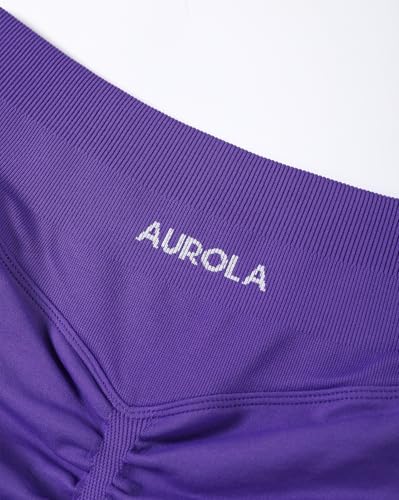 Image of AUROLA Influence Workout Shorts for Women,2.5 3.5 4.5 5.5 6.5 No Roll Up Squat Proof Scrunch Seamless Compression Gym Short