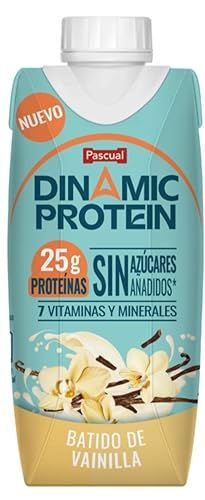 Dinamic Protein - Batido de Proteína, sabor Vainilla, con 25 g de Proteínas, Sin Azúcares Añadidos, Sin Gluten - Brik 330 ml