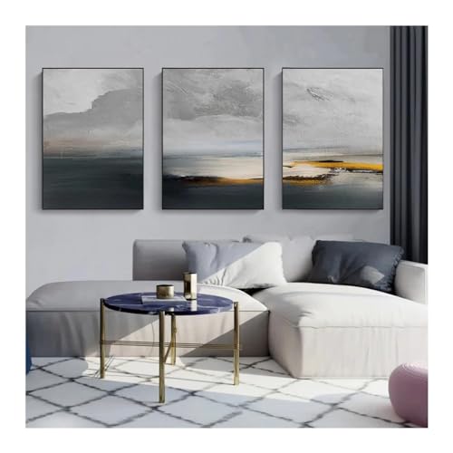 Toile nordique de paysage naturel pour un salon moderne avec grand tableau de lac
