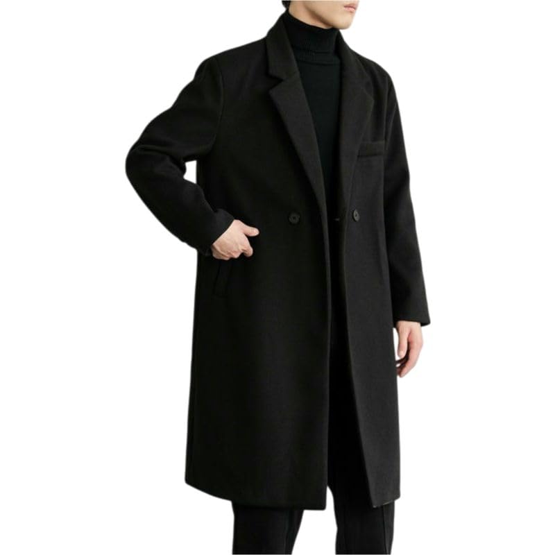 Manteau long homme style trench ample veste mi-longue saison