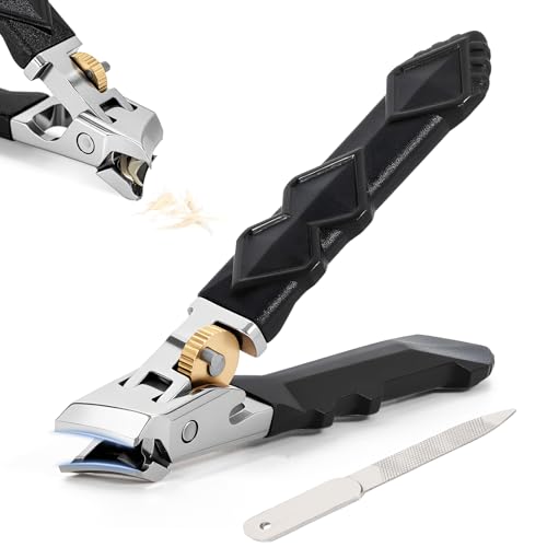 Solymody Nail Expert con paraspruzzi, tagliaunghie per unghie dei piedi e delle mani, tagliaunghie grande con ampia apertura della ganascia per unghie dei piedi per anziani e adulti (B)