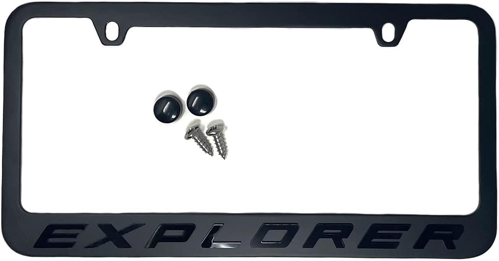 License Plate Frame Stealth Blackout for Ford Explorer