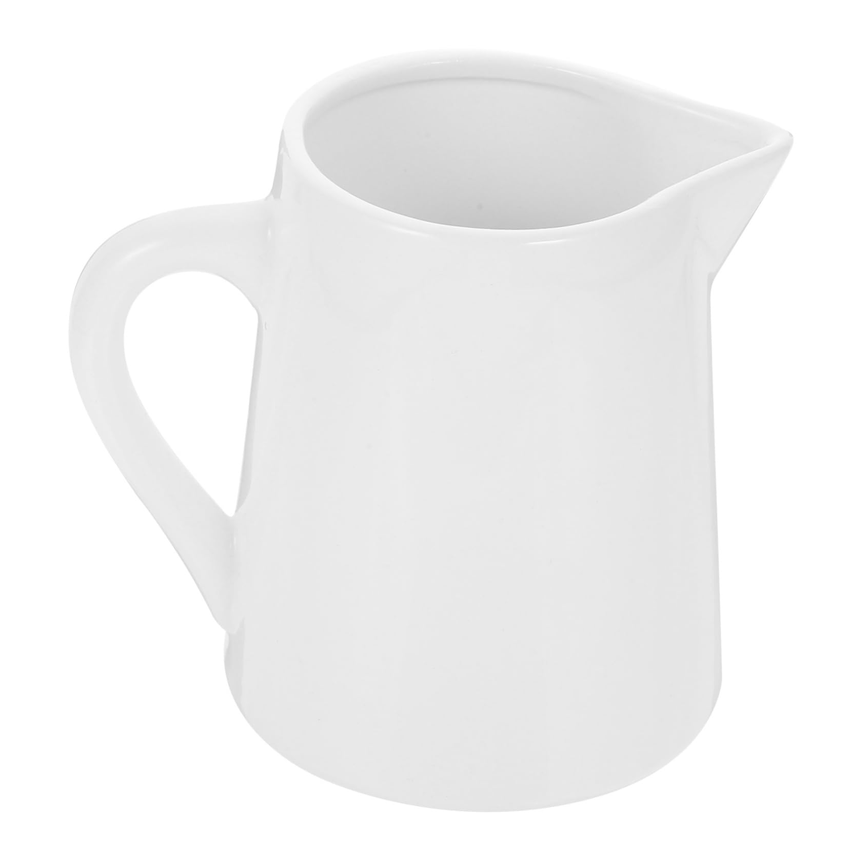 GRIRIW Ceramic Milk Jug Pouring Kettle Buttercream Cream and Sugar Pitcher Kitchen Pouring Creamer Powdered Creamer for Coffee Syrup Pitcher Milk Frother Cup Milk Dispenser White Ceramics