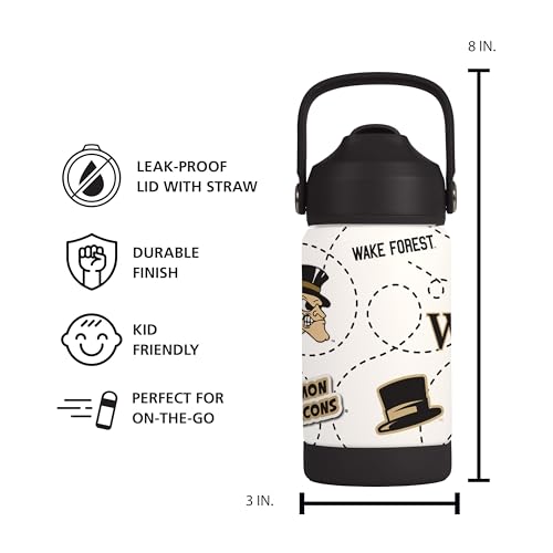 Image of Logo Brands NCAA Mascot Stainless-Steel Kids Bottle -Soft Silicone Mouthpiece, Easy To Carry, Kid-Friendly Design- Great For School & On-The-Go