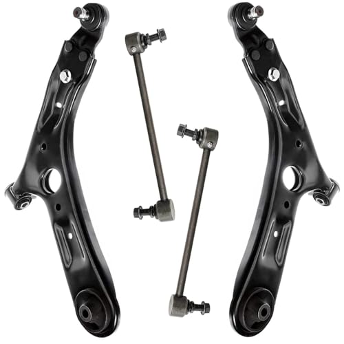Image of Detroit Axle - 4pc Front End Control Arms Kit for 14-19 Kia Soul EV, 2 Lower Control Arms and Ball Joint 2 Sway Bar Links 2014 2015 2016 2017 2018 2019 Replacement