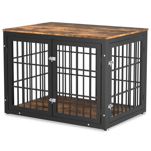 Rustic-Heavy-Duty-Dog-Crate-Furniture-for-Large-and-Medium-Dogs-Decorative-Pet-House-End-Table-Wooden-Cage-Kennel-Furniture-Indoor Rustic Heavy Duty Dog Crate Furniture for Large and Medium Dogs Decorative Pet House End Table Wooden Cage Kennel Furniture Indoor