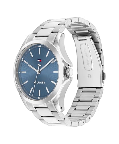Tommy Hilfiger Men's 3H Quartz Watch, Stainless Steel Bracelet, Water Resistant 3 ATM, Modern and Stylish Timepiece, Gift for Him, 42mm2