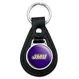 GRAPHICS & MORE Black Leather James Madison University Dukes Logo Keychain