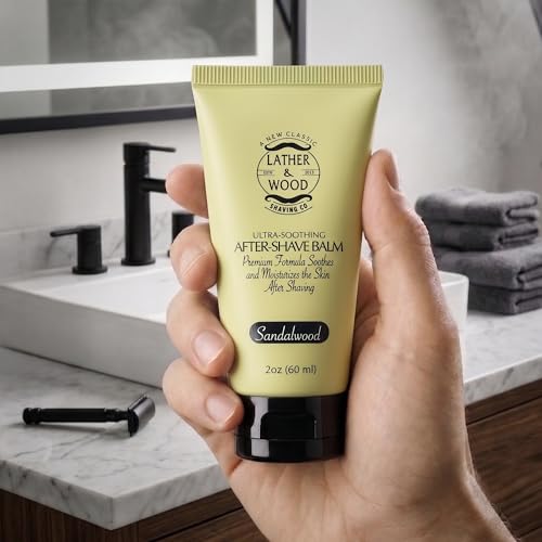 Image of Best After-shave Balm, Sandalwood Scent, Premium Aftershave Lotion, Soothes and Moisturizes Face after shaving, Does Not Dry The Skin, Eliminates Razor Burn For A Silky Smooth Finish 