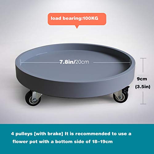 Chariot pot fleur robuste support metal 20cm charge lourde