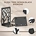 VFINE 4-Piece Modern Metal Bookends for Shelves, Black Tree Book Ends for Books, Decorative Book Organizer for Desk, Non-Skid Shelve Bookends for Home Office