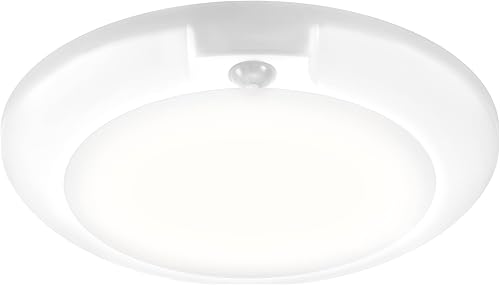 Miniatura 6 de Maxxima Lámpara LED de montaje de techo con sensor de movimiento redondo de 6 pulgadas, luz diurna de 5000 K, luz de 700 lúmenes de cúpula para