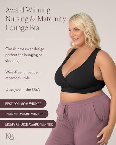 Kindred Bravely French Terry Nursing Bra for Breastfeeding and Sleep, Racerback Crossover, Soft and Stretchy Maternity Bra2