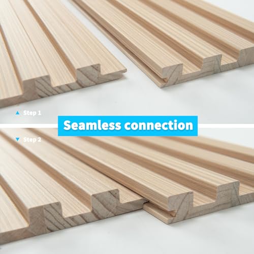 Image of Art3d 108 x 5.7 Inch Slat Wood Wall Paneling for Interior Decor, Ashtree