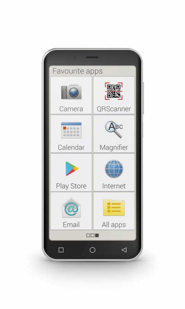 SMART.4 - easy-to-use smartphone for seniors with emergency function, unlocked for all carriers, 32MB RAM with Black Bookcover Case