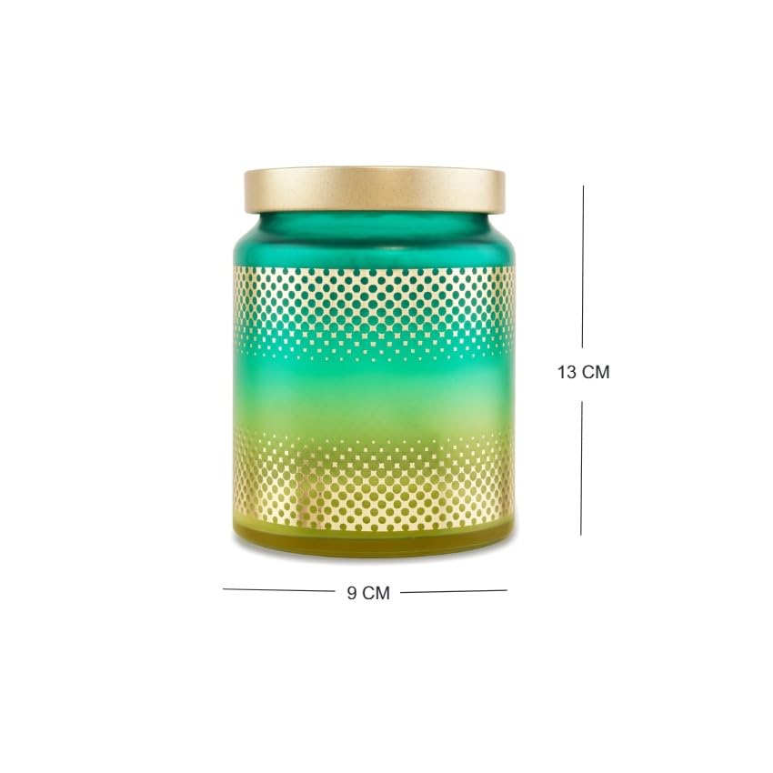 Image of CROCO JAR Premium Color Coated & Printed Round Container | Stylish & Durable Storage Jar for Kitchen, Snacks, Spices & More | Blue-Mat with Yellow Golden Cap | 770ML | Set of 2