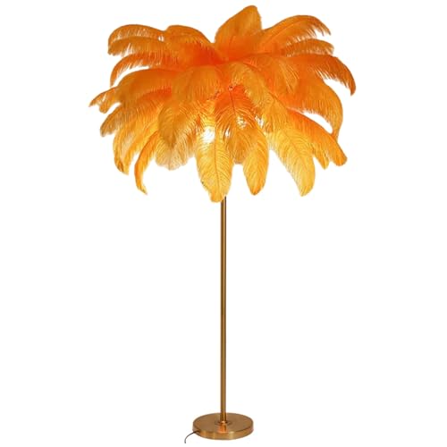 Lampadaire en plumes d'autruche intensite variable pour eclairage tamise