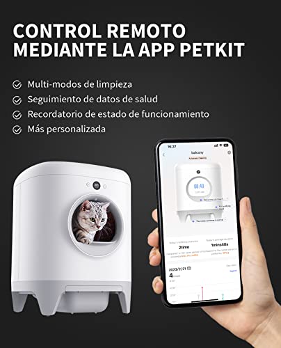 PETKIT Pura X Arenero Gatos Autolimpiable, Inodoro para Gatos, Arenero Autolimpiable para Gatos, XSecure/Eliminación de Olores/Control de App/60L, Caja de Arena Intelligente Autolimpiable