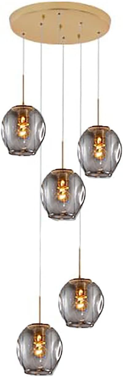 Lustre d'escalier suspendu en verre moderne et grand lustre long de salon américain
