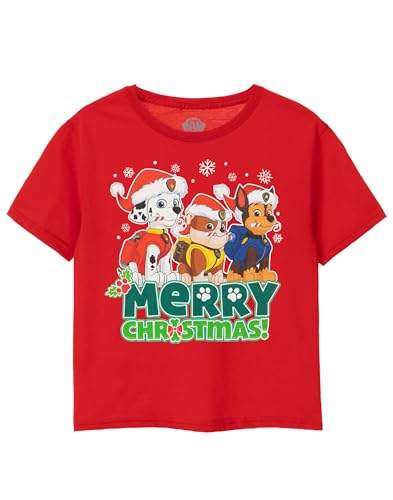 Paw patrol merry christmas little boys camiseta roja