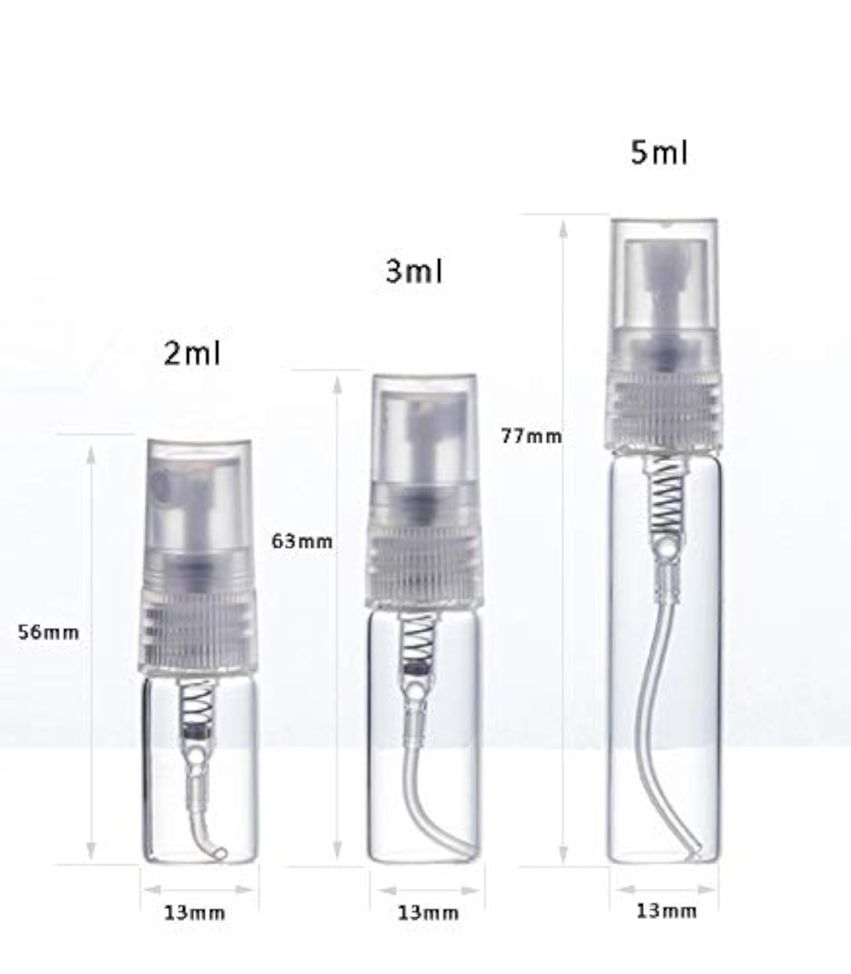 6 Pcs Mini Empty Clear Glass Spray Bottles, Portable