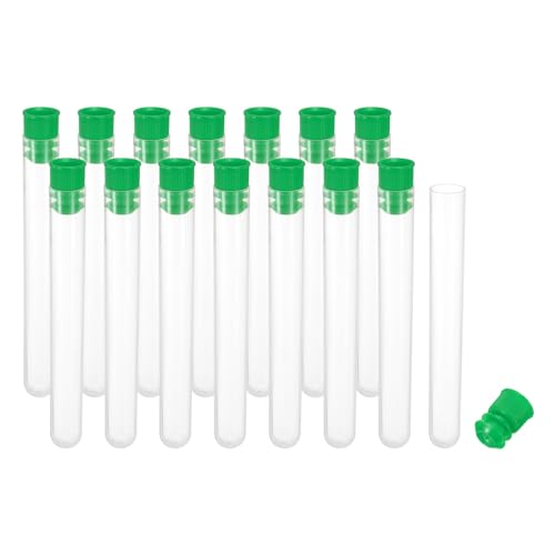 Image of PATIKIL 4 inch Length Plastic Sewing Needle Storage Holder, 15 Pcs Portable Matte Embroidery Needle Pin Toothpick Storage Tubes Case for Craft Knitting, Green