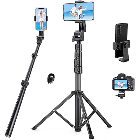 70" Extendable Phone Tripod Stand with Remote Cover